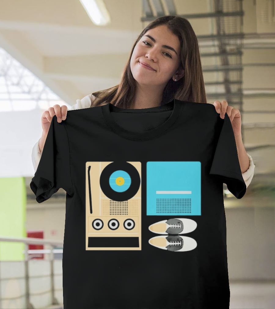 Sam And Suzy Essentials Moonrise Kingdom Record Player Sneakers T-Shirt