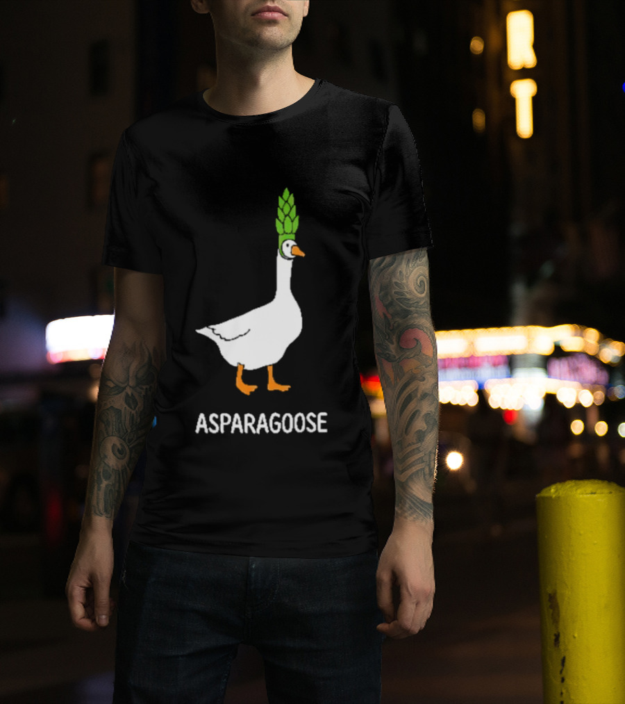Asparagoose Goose Asparagus Head T-Shirt