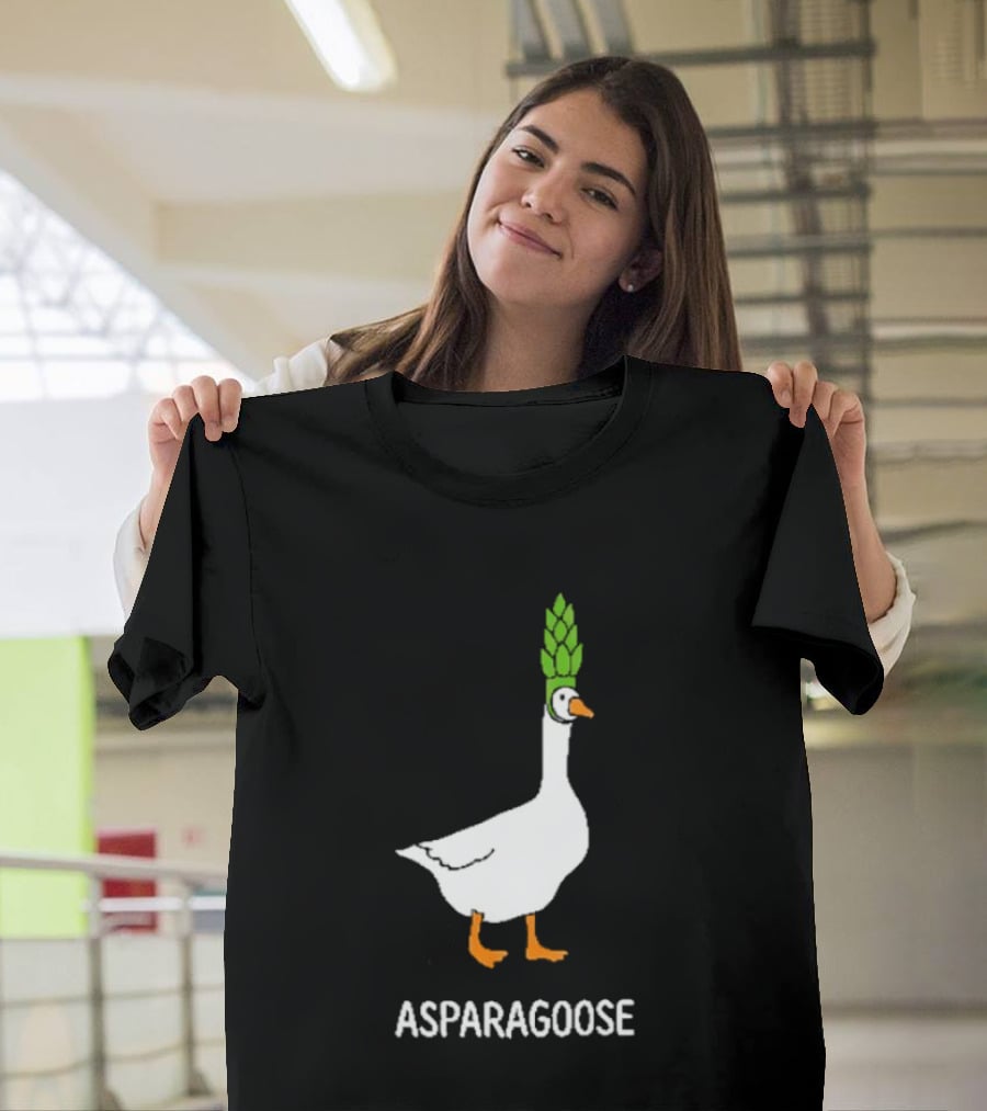 Asparagoose Goose Asparagus Head T-Shirt