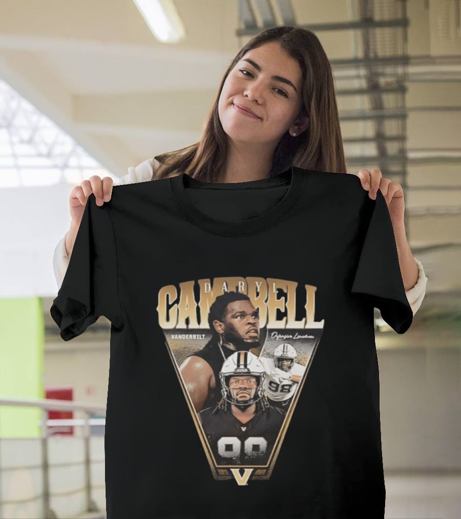 Daryl Campbell Vanderbilt Defensive Lineman NCAA Football T-Shirt