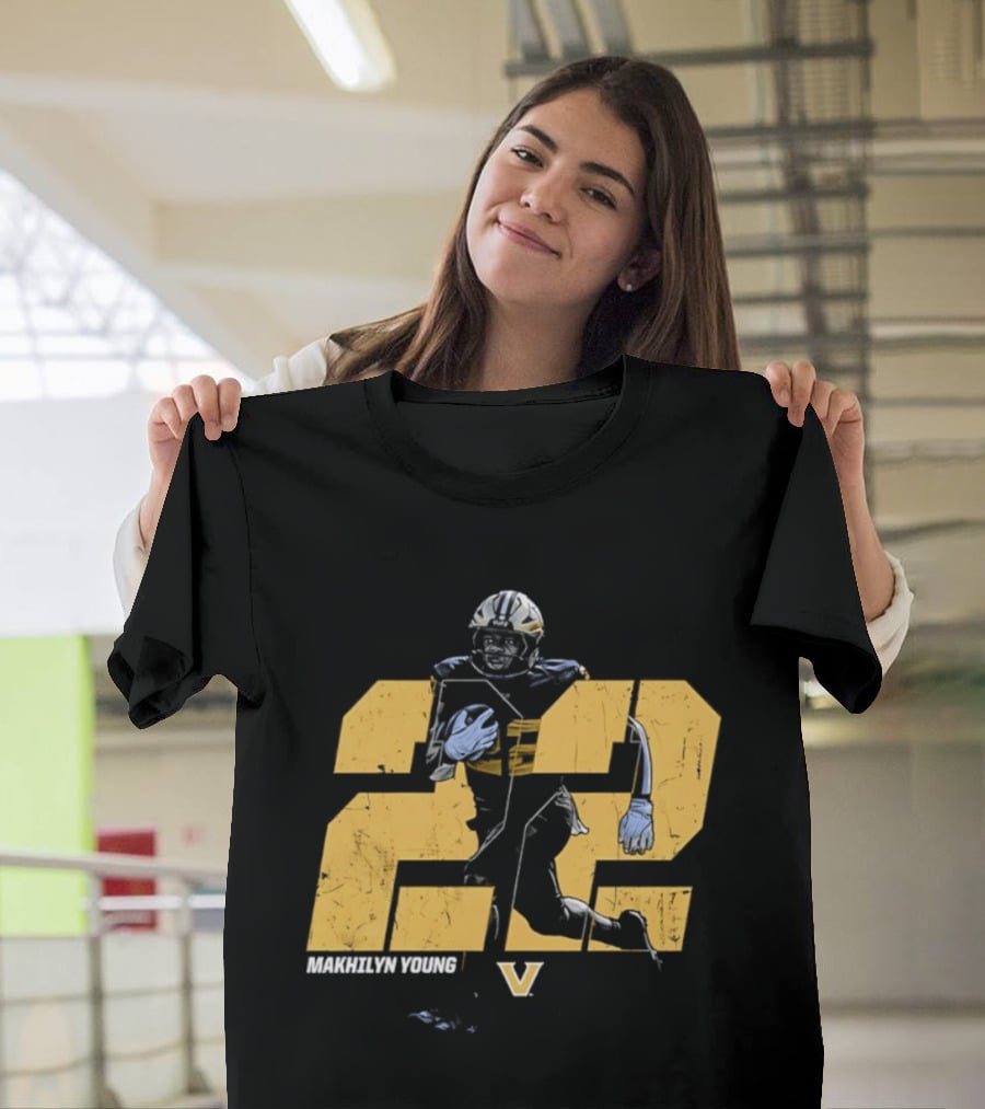 Makhilyn Young 22 Vanderbilt Commodores NCAA Football Player V T-Shirt