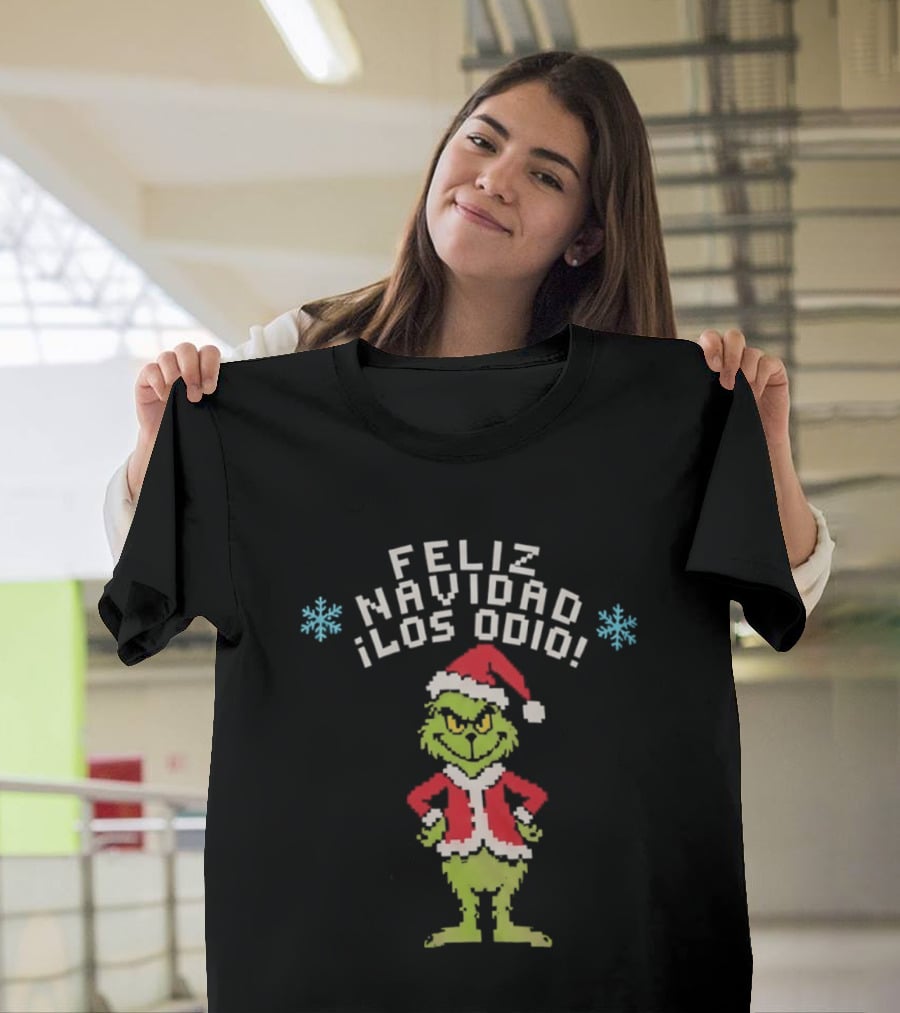 Feliz Navidad Los Odio Santa Grinch Christmas Holiday Humor T-Shirt
