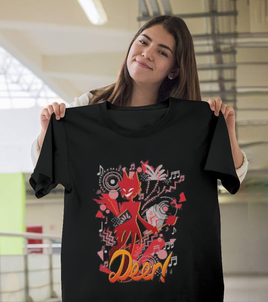 Alastor Hazbin Hotel Deer Music Radio T-Shirt