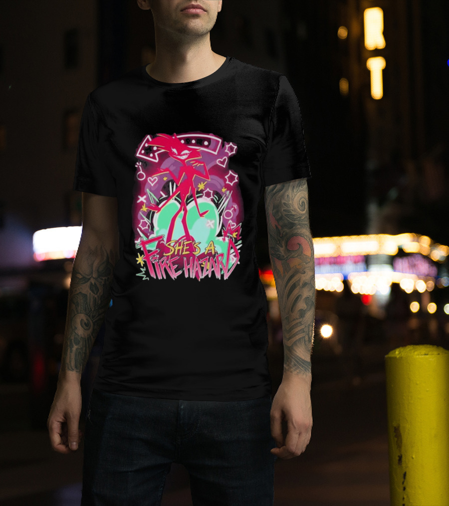Hazbin Angel Dust She's A Fire Hazard T-Shirt