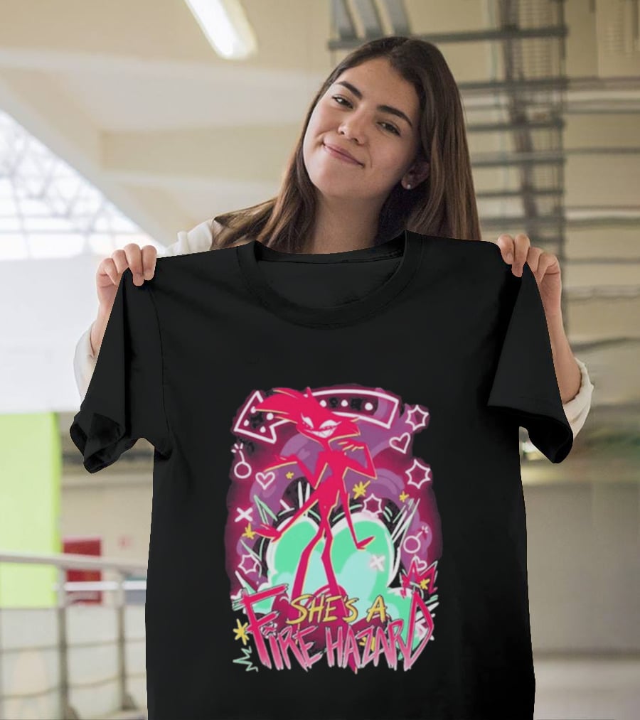 Hazbin Angel Dust She's A Fire Hazard T-Shirt