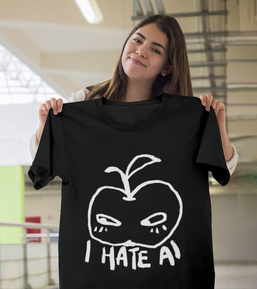 I Hate AI Apple Anti AI Technology Digital T-Shirt