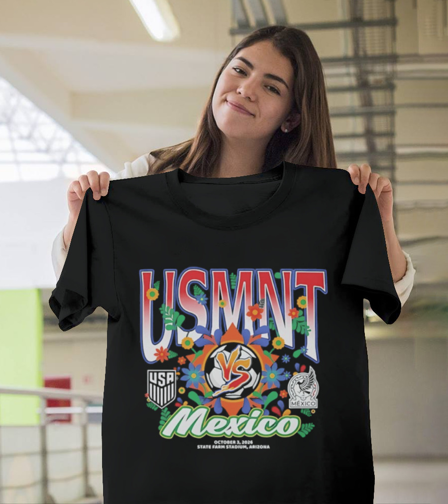 USMNT Vs Mexico 2026 Soccer Floral Celebration T-Shirt
