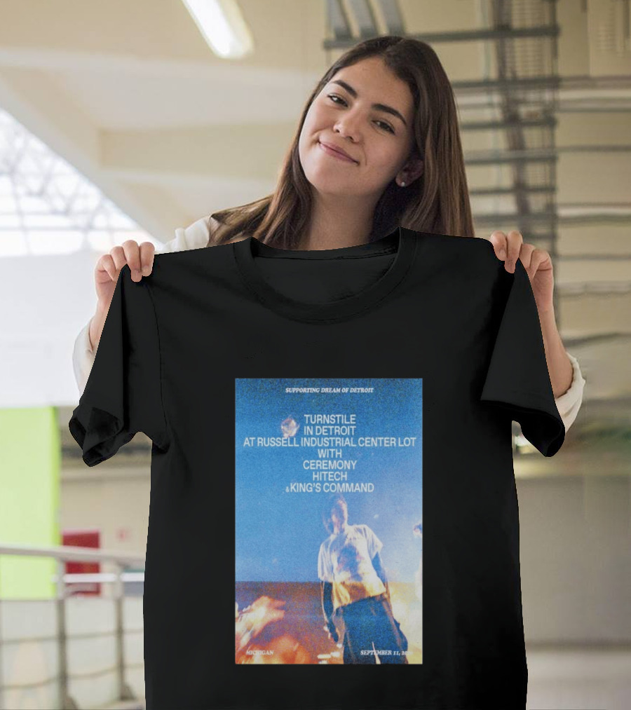 Supporting Dream Of Detroit Turnstile Russell Industrial Center Ceremony Hitech King's Command September 11 2026 Michigan T-Shirt