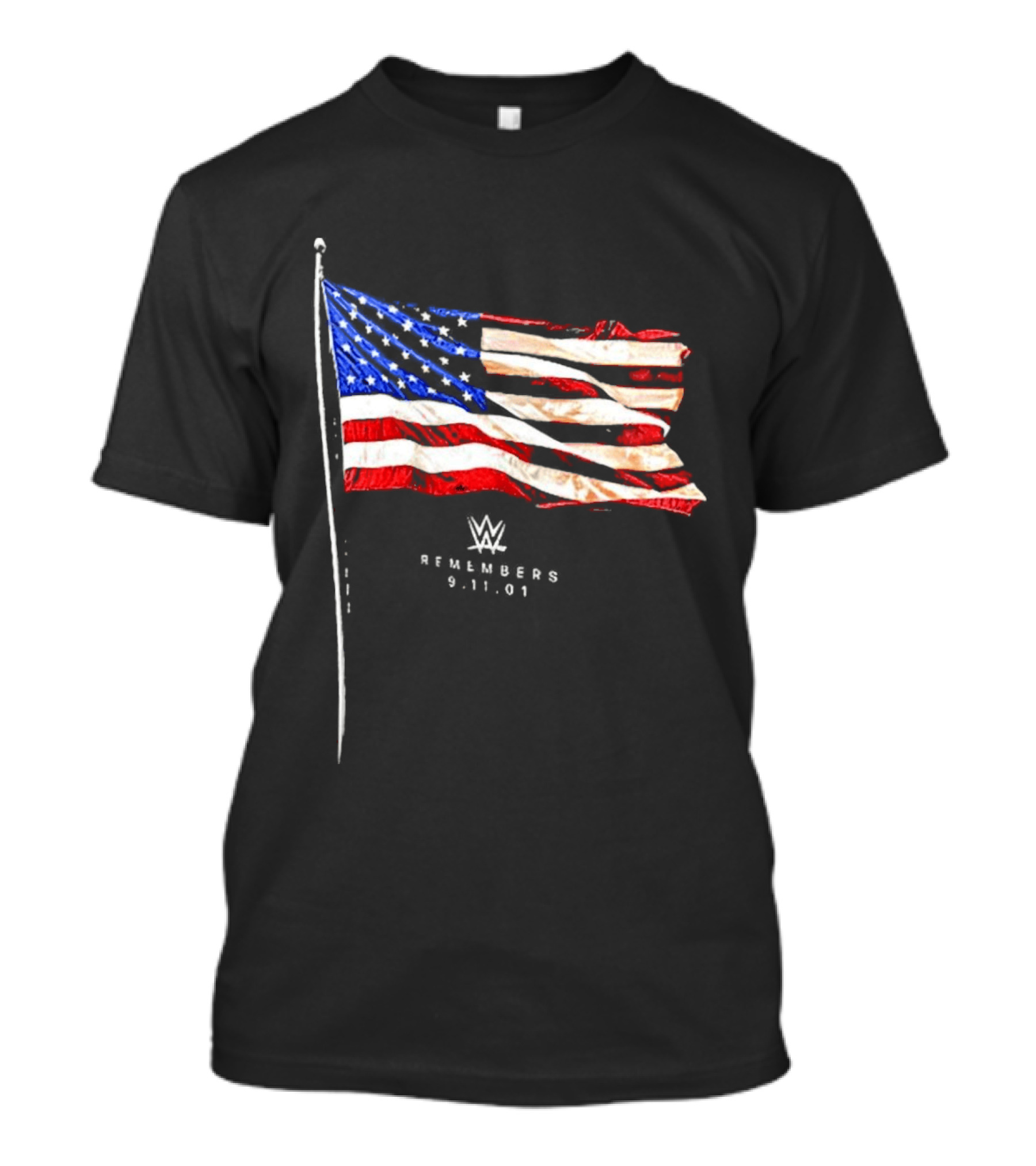 WWE Remembers American Flag Patriot Tribute Vintage Look T-Shirt