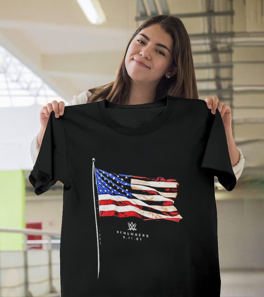 WWE Remembers American Flag Patriot Tribute Vintage Look T-Shirt