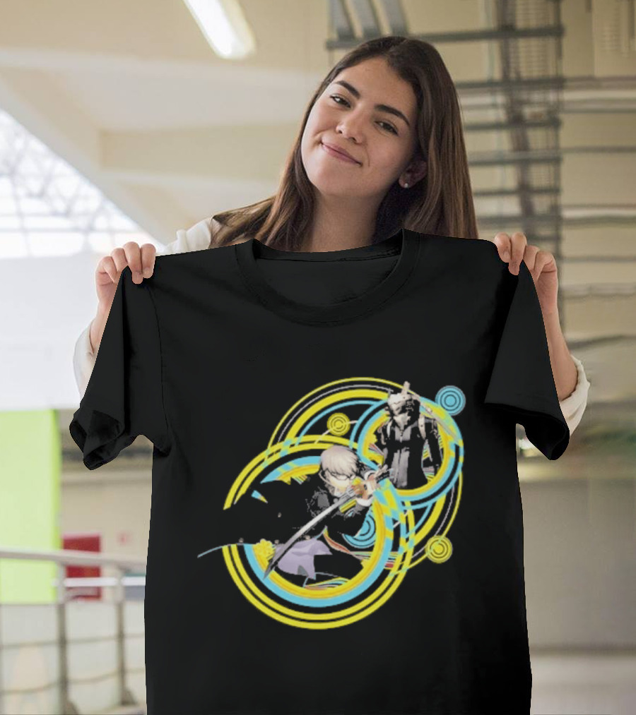 Persona 4 Revival Black Vibrant Character Artistry T-Shirt