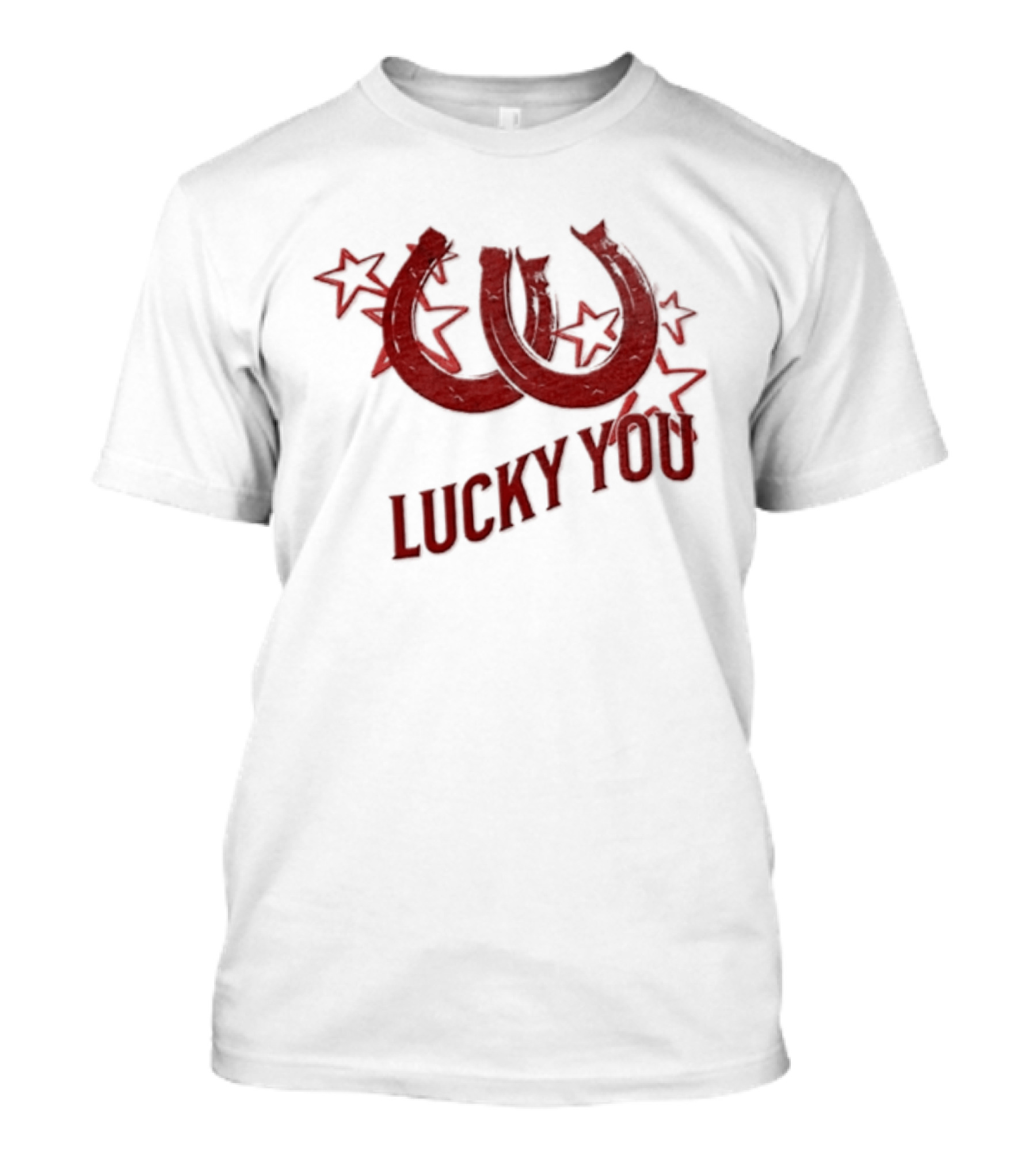 Lucky You Two Horseshoes Stars T-Shirt