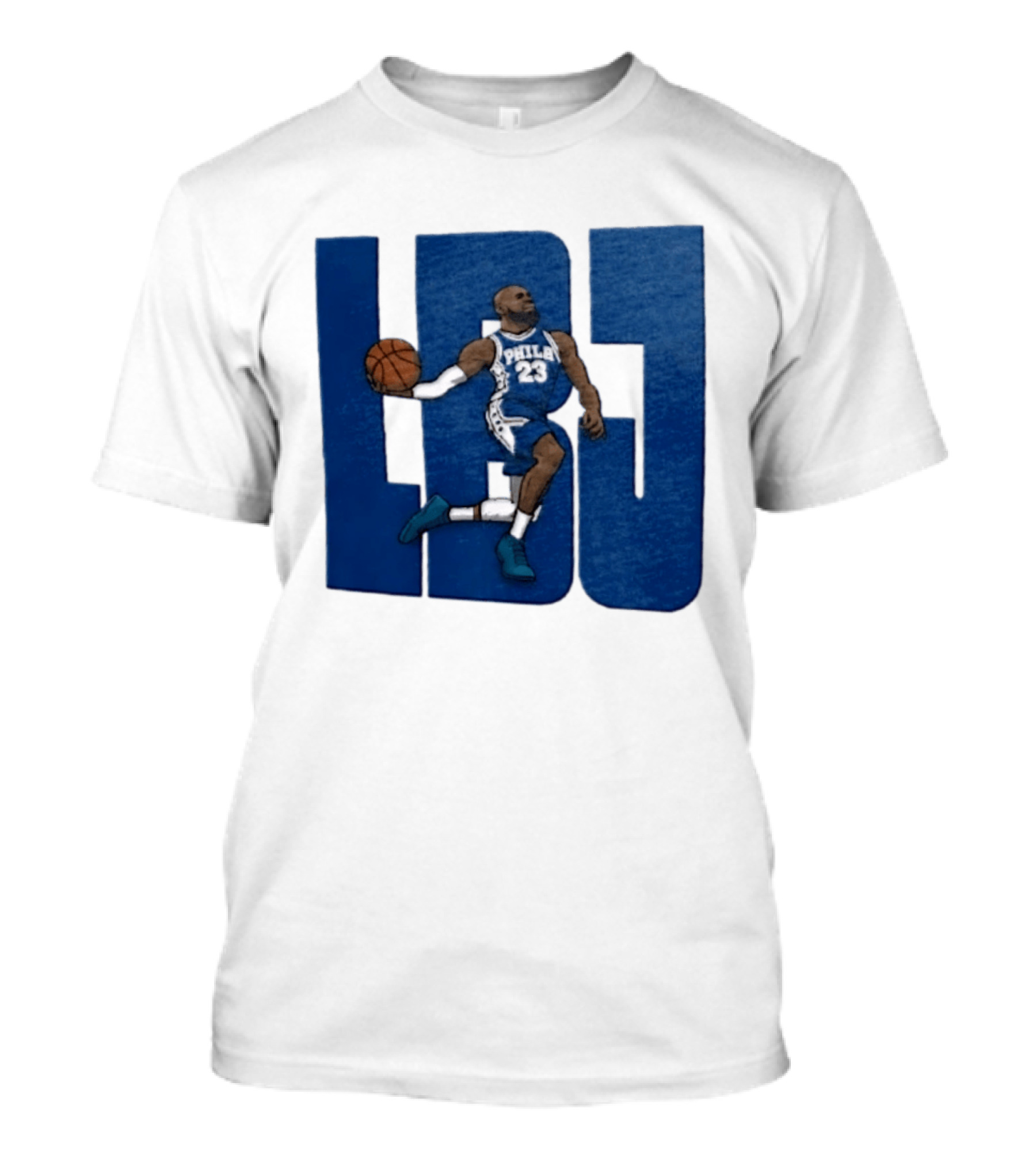 Philadelphia 76ers LBJ 23 Dribbling Basketball Caricature T-Shirt