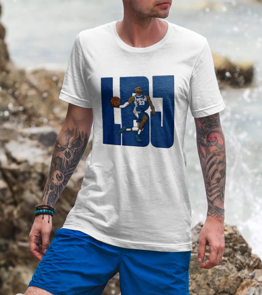 Philadelphia 76ers LBJ 23 Dribbling Basketball Caricature T-Shirt