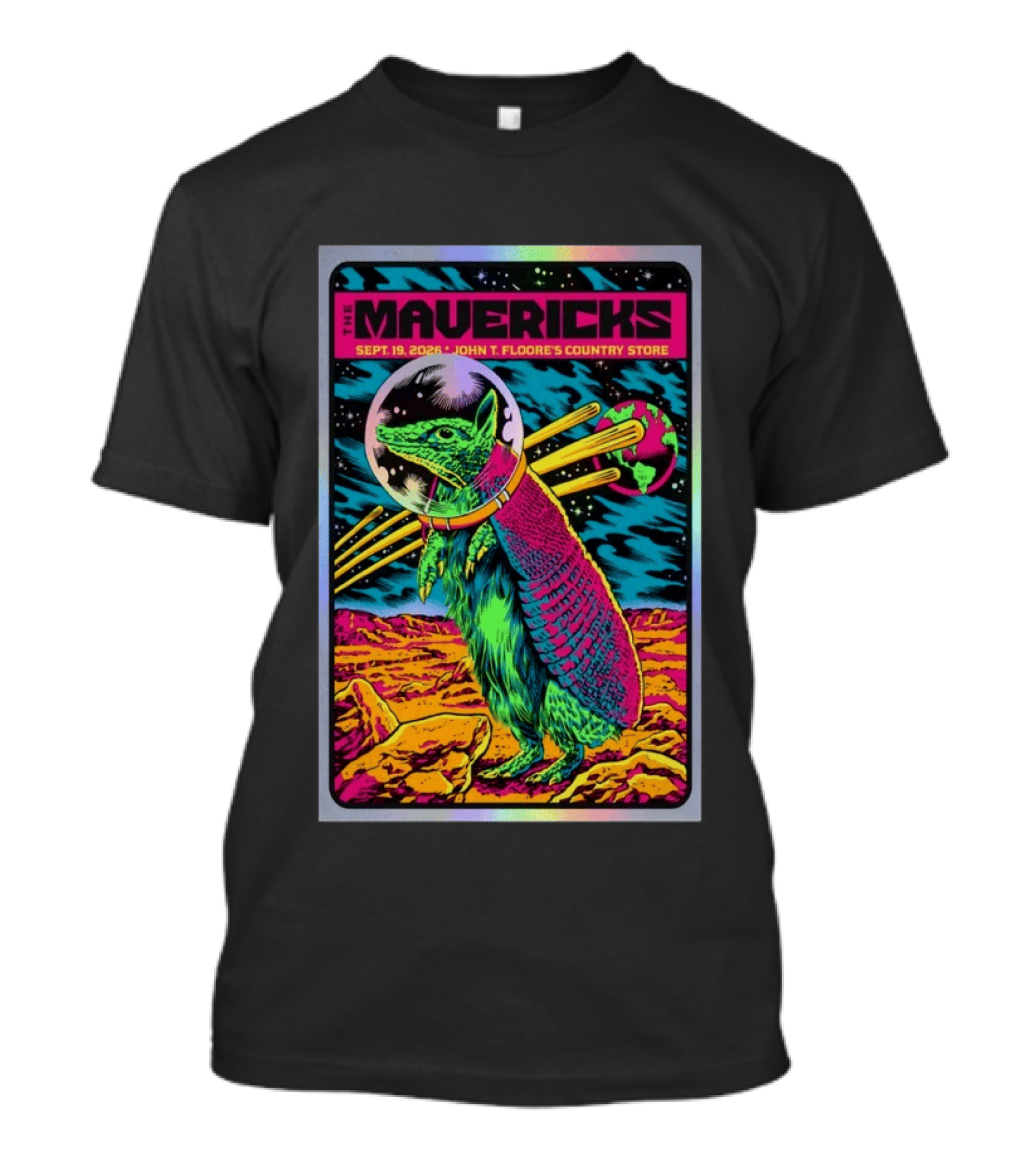 The Mavericks Sep 19 2026 Cosmic Armadillo Event John Floore Country Store Helotes TX T-Shirt