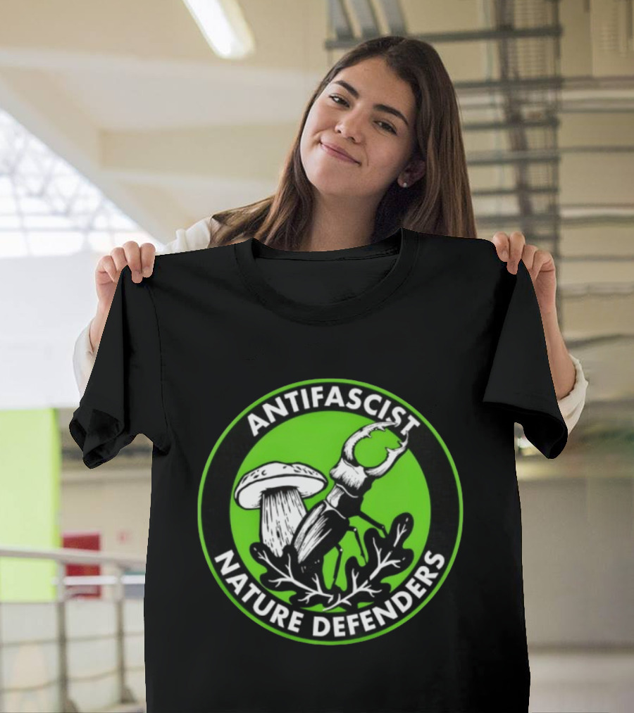 Antifascist Nature Defenders Mushroom Beetle T-Shirt