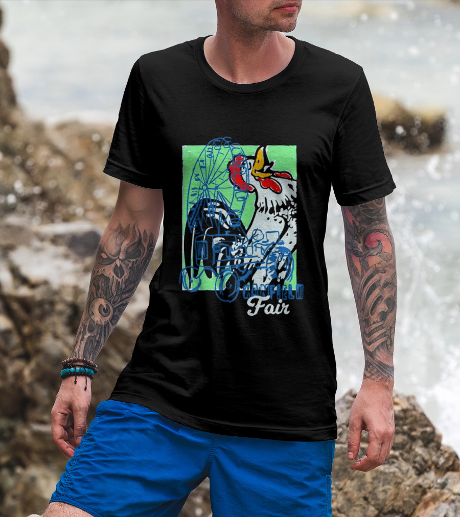 Canfield Fair Rooster Tractor Ferris Wheel Paint T-Shirt