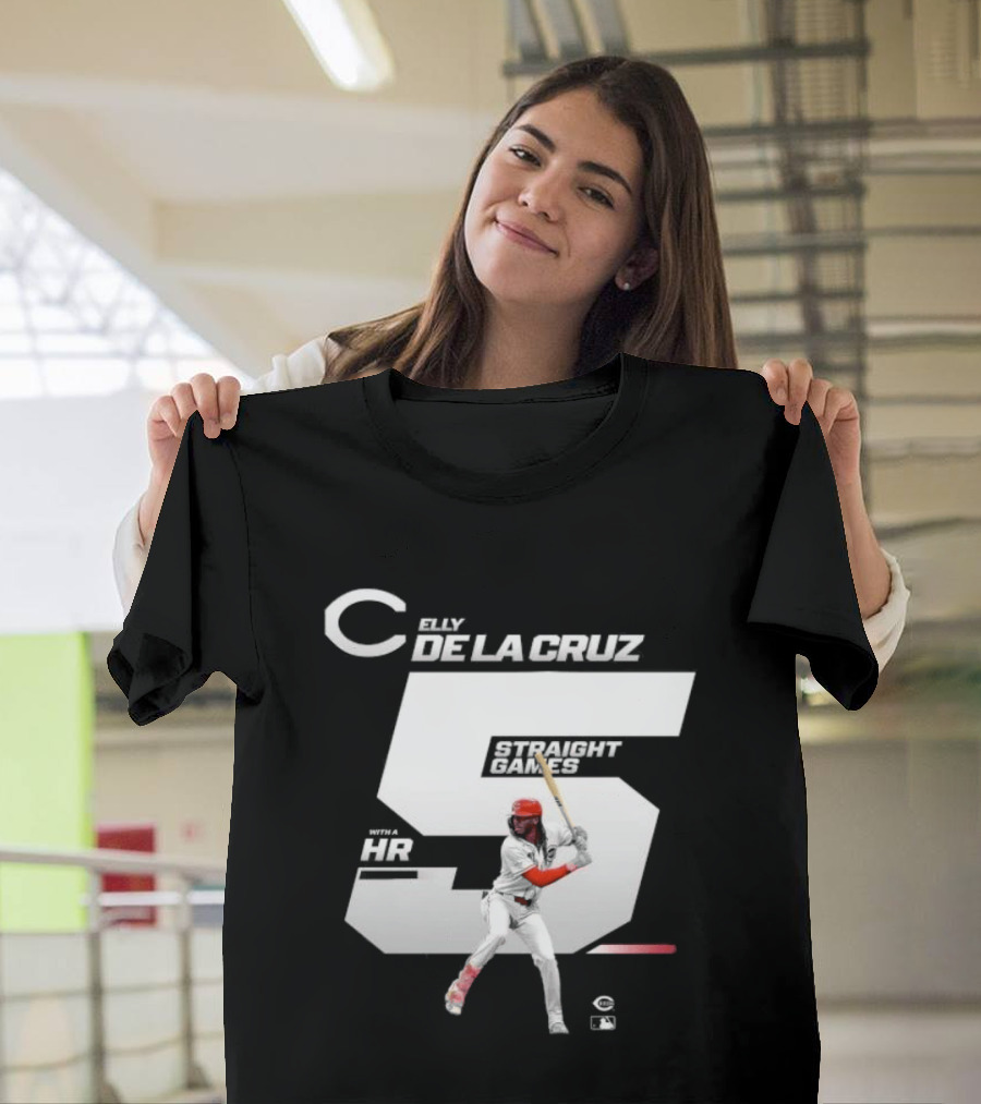 Elly De La Cruz 5 Straight Game 26 HR Baseball Player T-Shirt