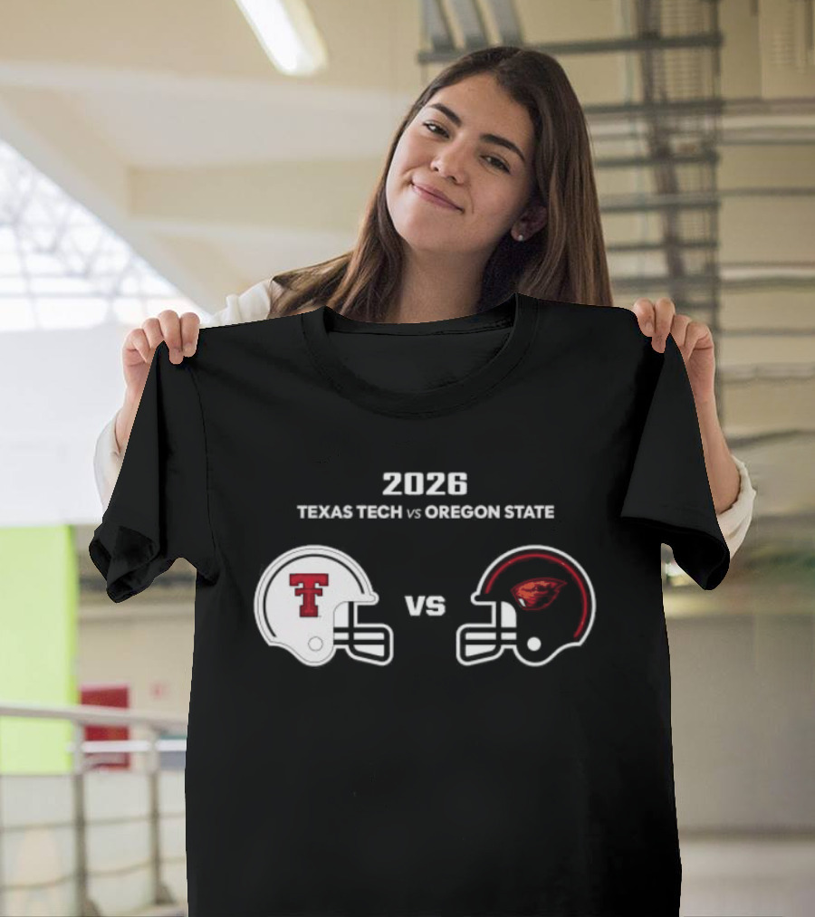 2026 Texas Tech Vs Oregon State Football Matchup Helmets T-Shirt