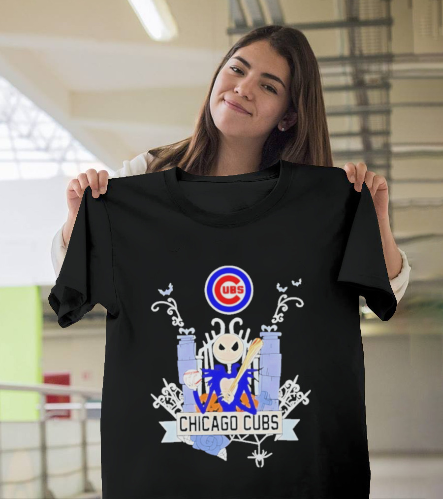Chicago Cubs Halloween 2026 Jack Skellington Collaboration T-Shirt