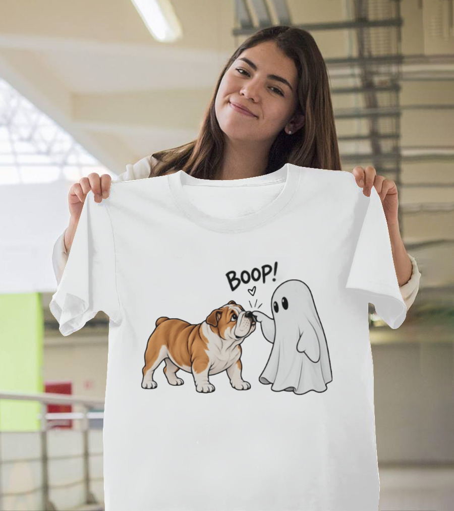 Bulldog Boop Ghost Halloween T-Shirt