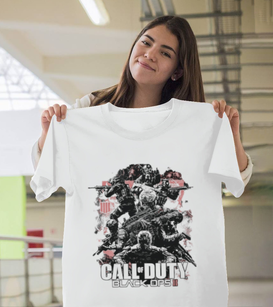 Call Of Duty Black Ops II Video Game Shooter Red T-Shirt