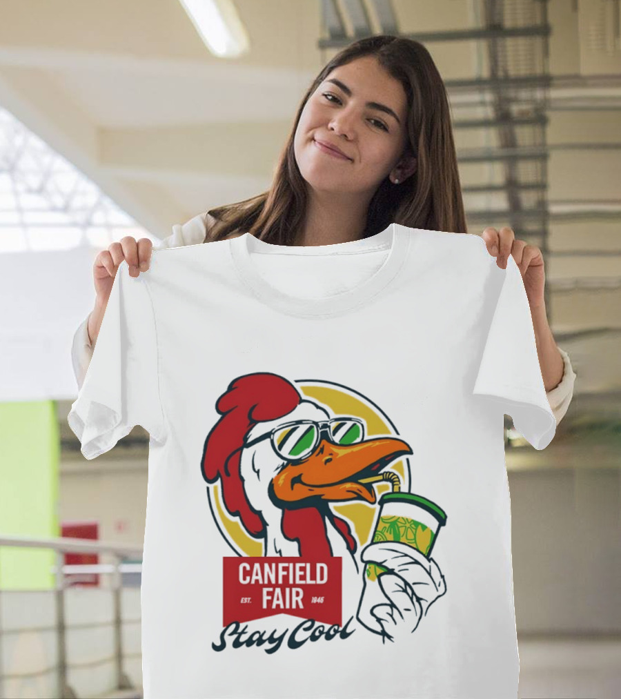 Canfield Fair Stay Cool Rooster Drinking Lemonade T-Shirt