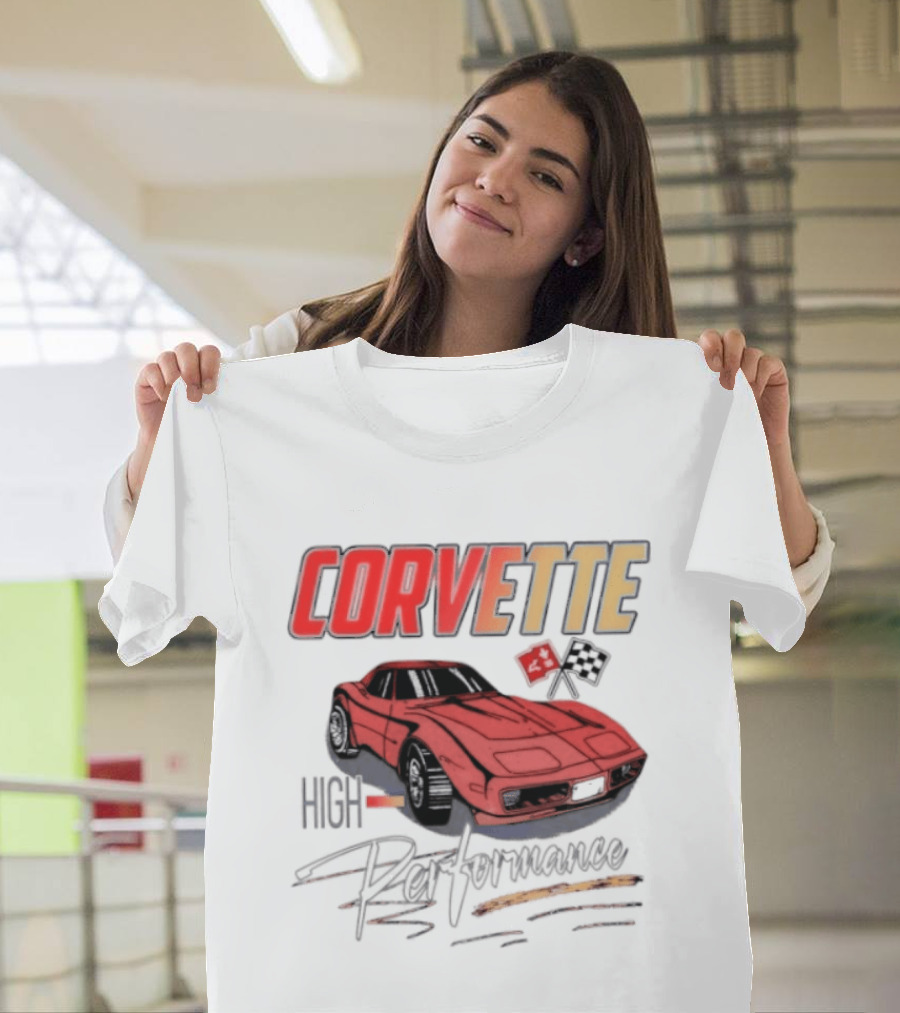 Corvette High Performance Chevrolet Sports Car Red Classic Vehicle T-Shirt