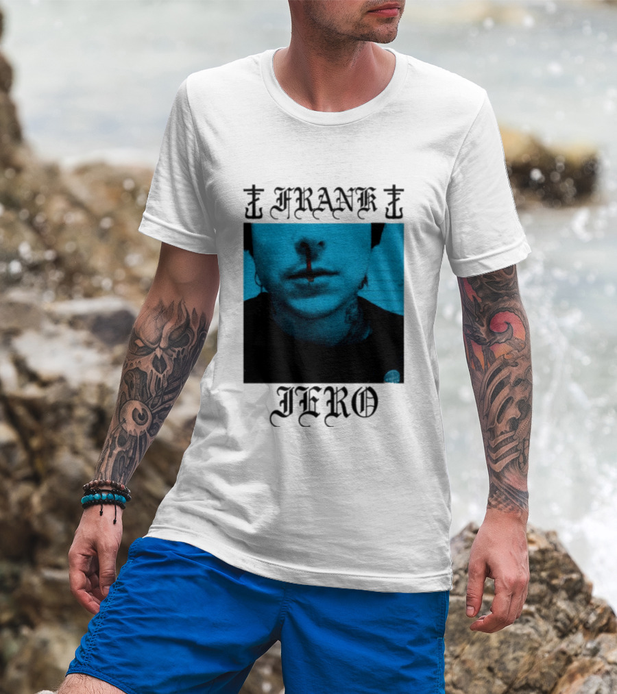 FRANK IERO Bloody Nose Blue White T-Shirt