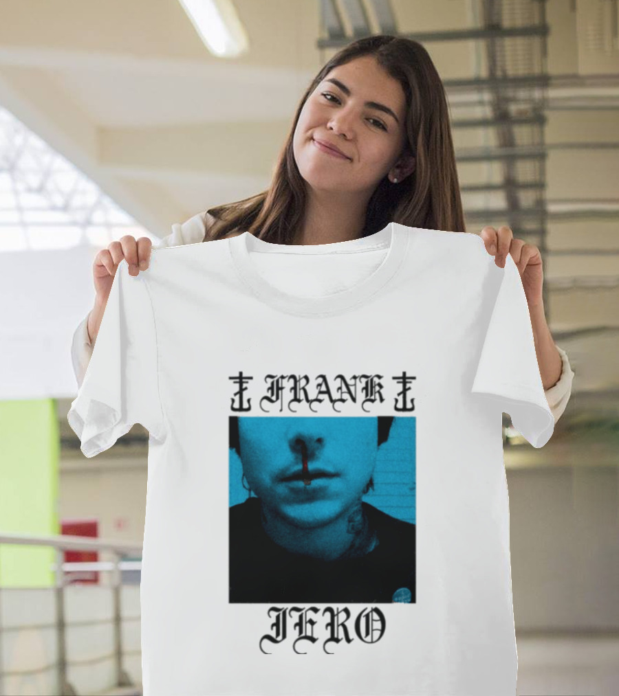 FRANK IERO Bloody Nose Blue White T-Shirt