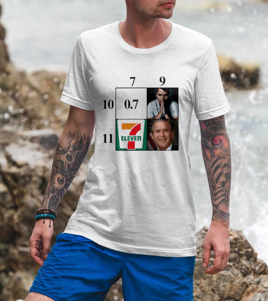 7 Eleven 07 George W. Bush Charlie Kirk Punnett Square 9 10 11 T-Shirt