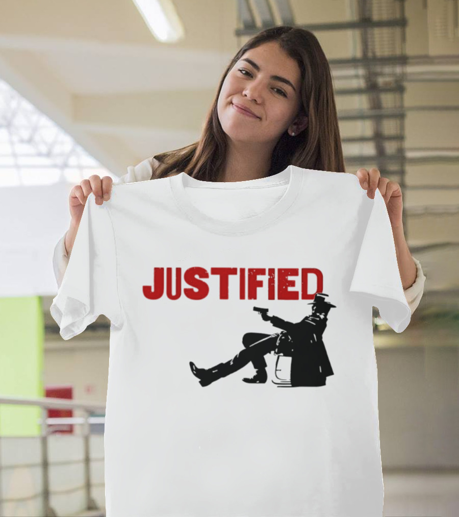 JUSTIFIED Cowboy Silhouette With Gun T-Shirt