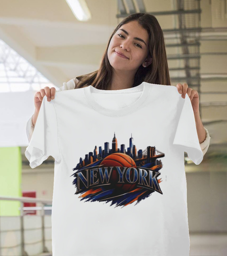 New York Basketball Skyline Cityscape T-Shirt