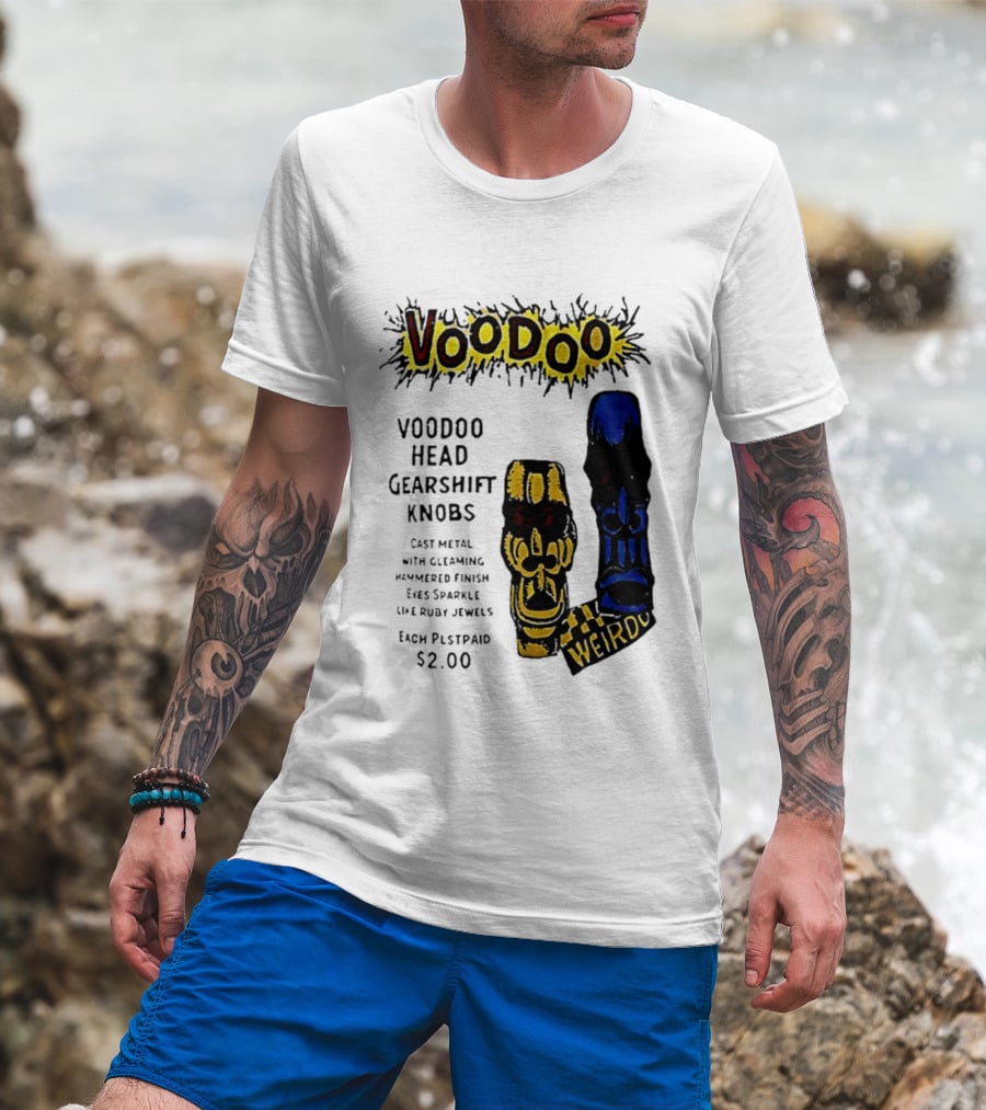 Voodoo Head Gearshift Knobs Cast Metal Weirdol Kustom Kulture T-Shirt