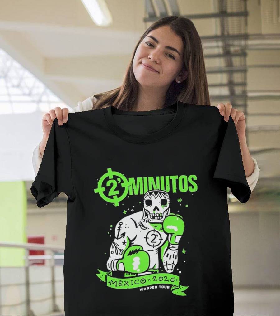 2 Minutos Mexico 2026 Skeleton Boxer Warped Tour T-Shirt