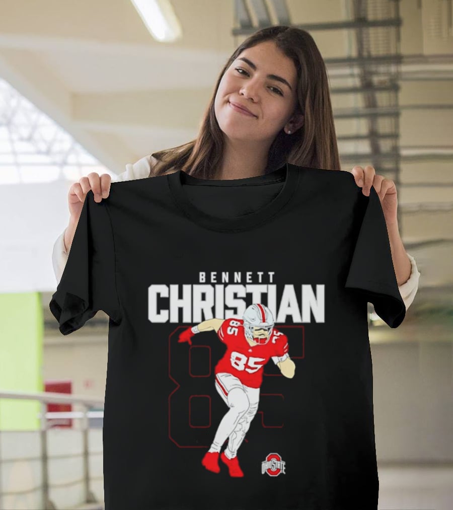 Bennett Christian 85 Ohio State Buckeyes Football Player Caricature T-Shirt