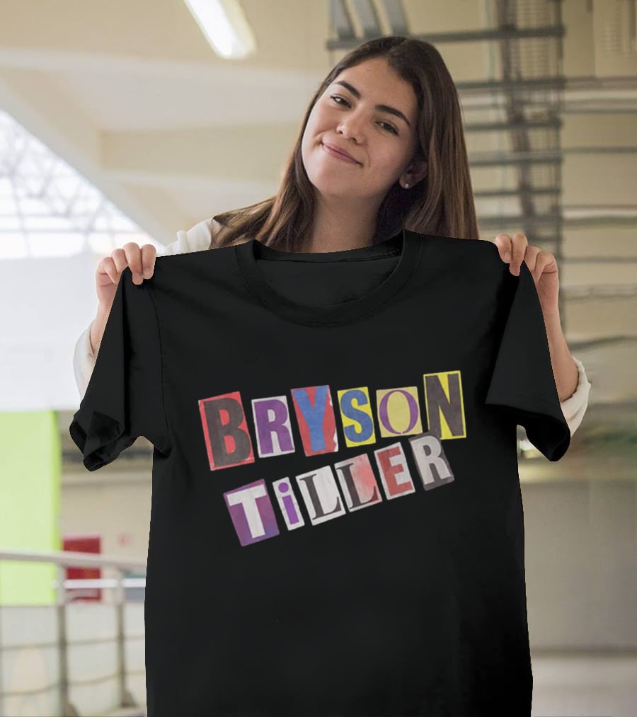 Bryson Tiller 2026 Tour The Neo Trapsoul Colorful Text Collage T-Shirt
