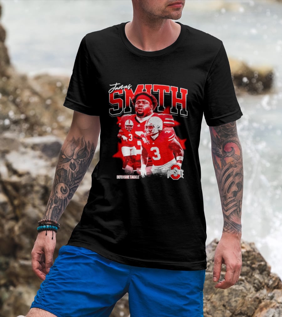 James Smith 3 Defensive Tackle Ohio State Buckeyes NCAA Player T-Shirt