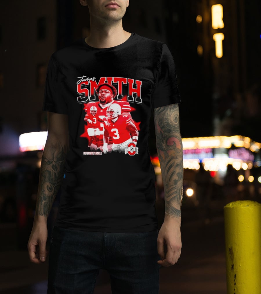 James Smith 3 Defensive Tackle Ohio State Buckeyes NCAA Player T-Shirt