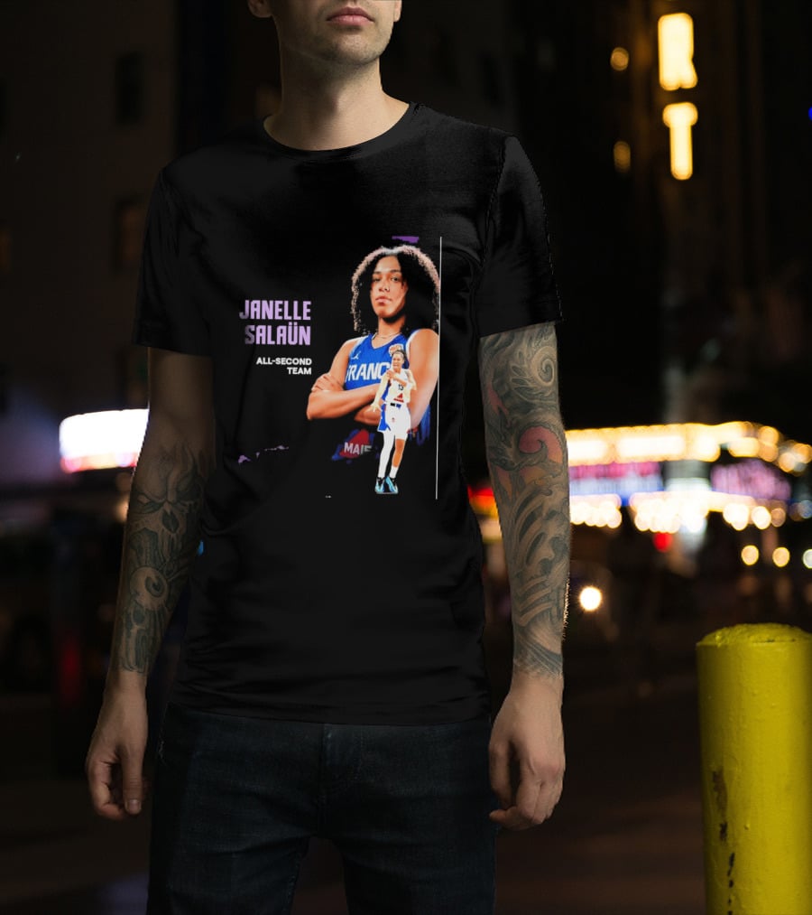 Janelle Salaun France Basketball All Second Team Player T-Shirt