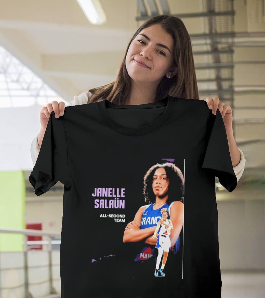 Janelle Salaun France Basketball All Second Team Player T-Shirt