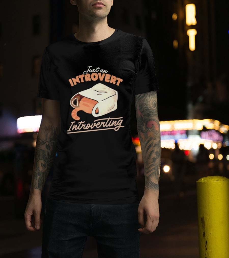Just An Introvert Introverting Cat In A Bag T-Shirt