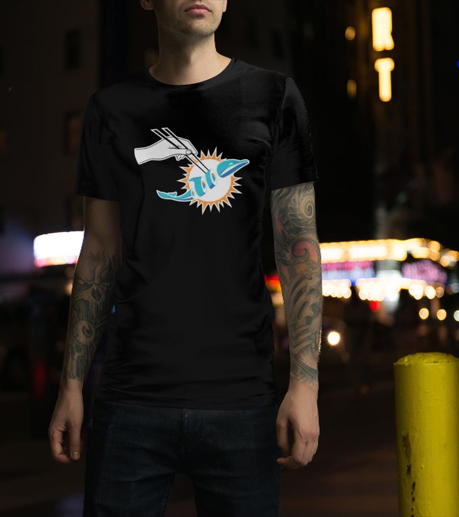 Maxx Crosby Sushi Chopsticks Miami Football Fusion T-Shirt