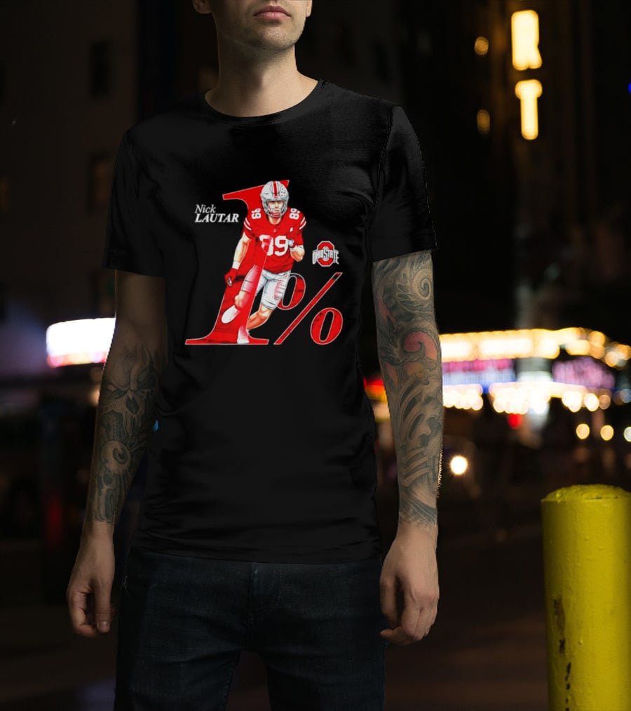 Nick Lautar 89 Ohio State Buckeyes 1% Player Breakthrough T-Shirt