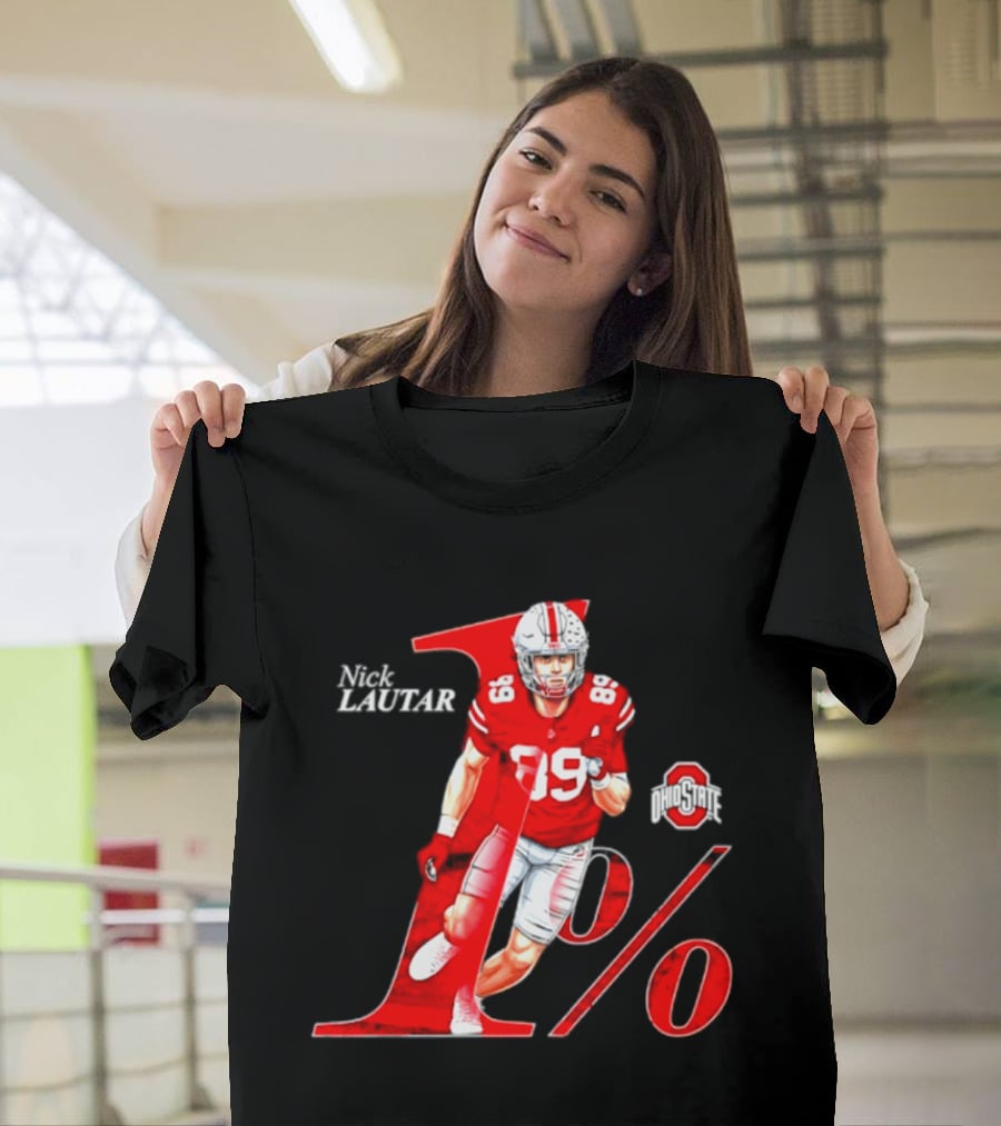 Nick Lautar 89 Ohio State Buckeyes 1% Player Breakthrough T-Shirt