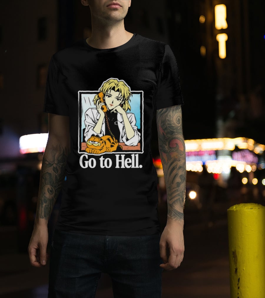 Ritsuko Akagi Go To Hell Neon Genesis Evangelion Cartoon T-Shirt