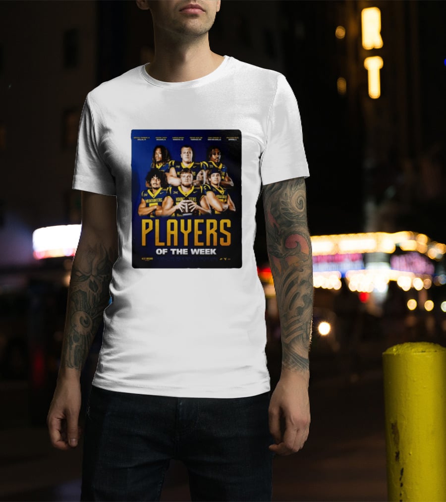 West Virginia Mountaineers Players Of The Week Dallas Fort Manvel Missouri City Huntsville New Orleans Georgia T-Shirt