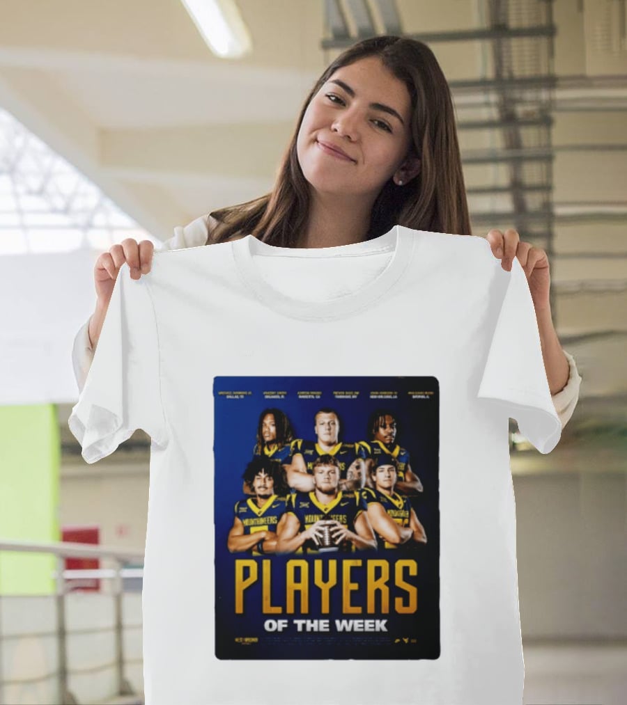 West Virginia Mountaineers Players Of The Week Dallas Fort Manvel Missouri City Huntsville New Orleans Georgia T-Shirt