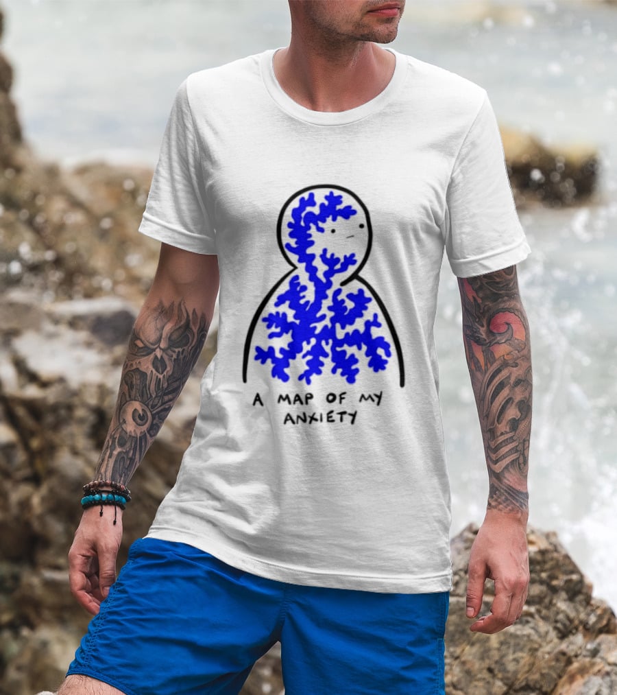 A Map Of My Anxiety Mental Health Awareness T-Shirt