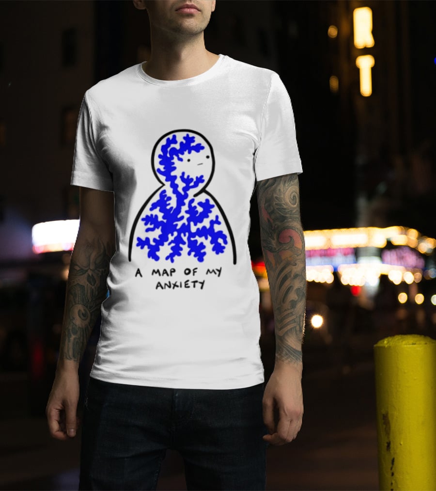 A Map Of My Anxiety Mental Health Awareness T-Shirt